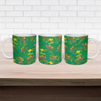 Australia Billy Buttons Ceramic Mug Aussie Pycnosorus Kangaroo Seamless Style