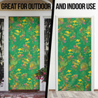 Australia Billy Buttons Door Cover Aussie Pycnosorus Kangaroo Seamless Style