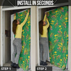 Australia Billy Buttons Door Cover Aussie Pycnosorus Kangaroo Seamless Style