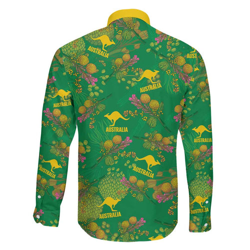 Australia Billy Buttons Family Matching Mermaid Dress and Hawaiian Shirt Aussie Pycnosorus Kangaroo Seamless Style