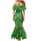 Australia Billy Buttons Family Matching Mermaid Dress and Hawaiian Shirt Aussie Pycnosorus Kangaroo Seamless Style