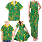 Australia Billy Buttons Family Matching Tank Maxi Dress and Hawaiian Shirt Aussie Pycnosorus Kangaroo Seamless Style