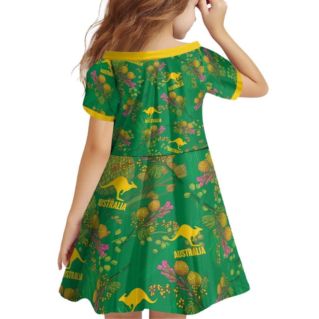 Australia Billy Buttons Family Matching Tank Maxi Dress and Hawaiian Shirt Aussie Pycnosorus Kangaroo Seamless Style