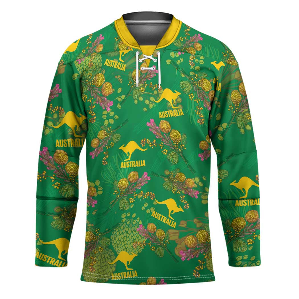 Australia Billy Buttons Hockey Jersey Aussie Pycnosorus Kangaroo Seamless Style