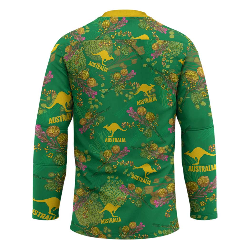 Australia Billy Buttons Hockey Jersey Aussie Pycnosorus Kangaroo Seamless Style