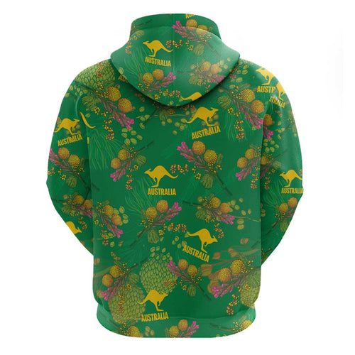 Australia Billy Buttons Hoodie Aussie Pycnosorus Kangaroo Seamless Style