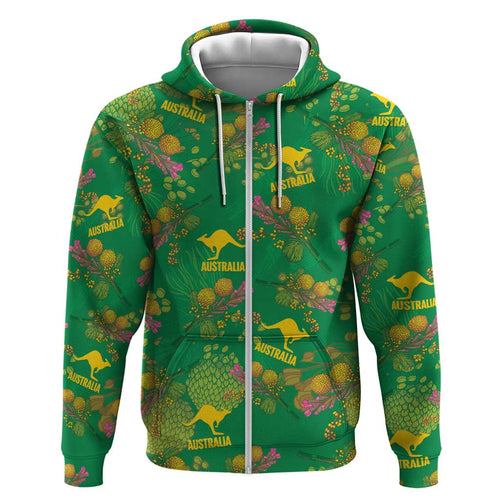 Australia Billy Buttons Hoodie Aussie Pycnosorus Kangaroo Seamless Style