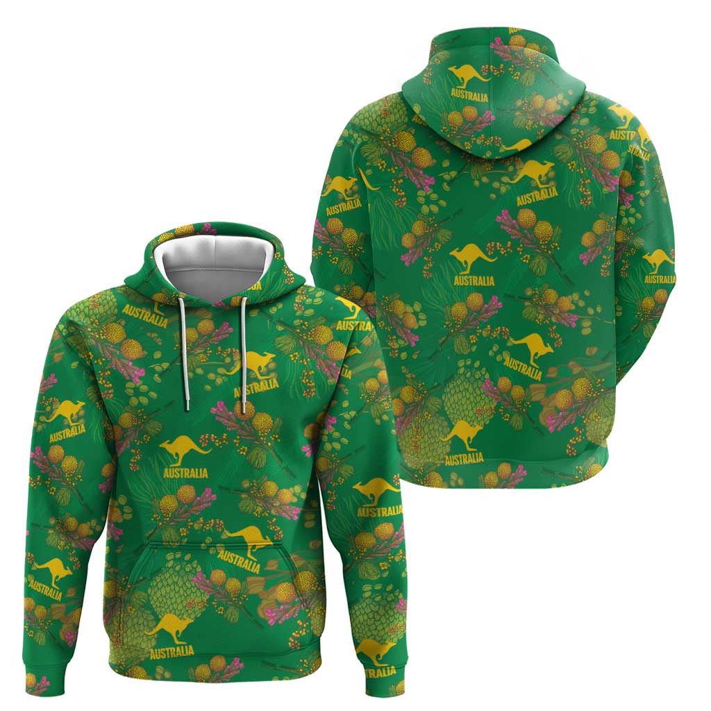 Australia Billy Buttons Hoodie Aussie Pycnosorus Kangaroo Seamless Style