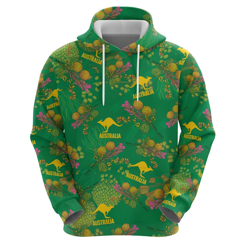 Australia Billy Buttons Hoodie Aussie Pycnosorus Kangaroo Seamless Style