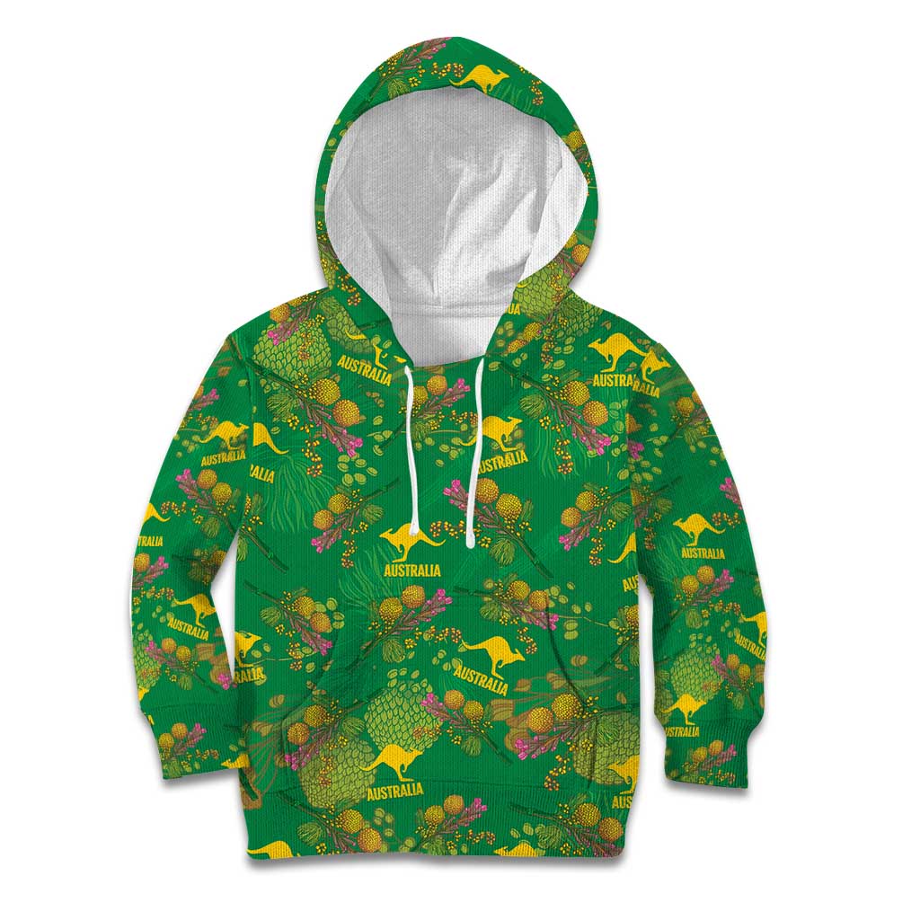 Australia Billy Buttons Kid Hoodie Aussie Pycnosorus Kangaroo Seamless Style