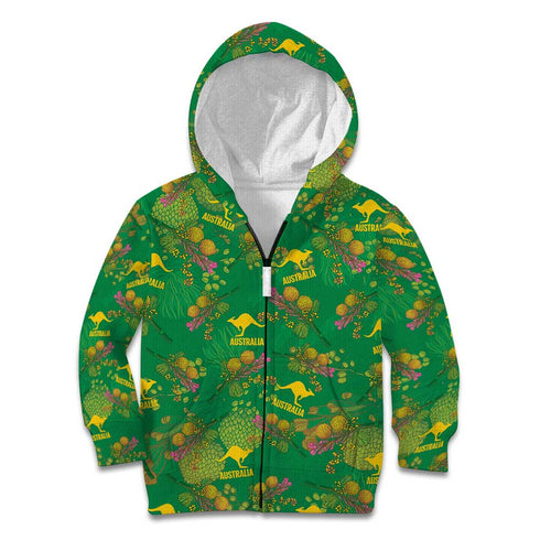 Australia Billy Buttons Kid Hoodie Aussie Pycnosorus Kangaroo Seamless Style