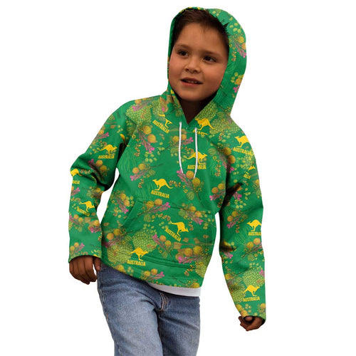 Australia Billy Buttons Kid Hoodie Aussie Pycnosorus Kangaroo Seamless Style