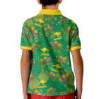 Australia Billy Buttons Kid Polo Shirt Aussie Pycnosorus Kangaroo Seamless Style