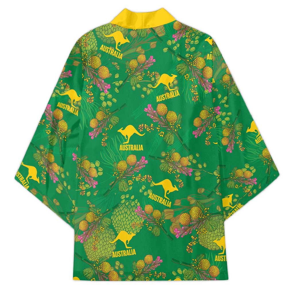 Australia Billy Buttons Kimono Aussie Pycnosorus Kangaroo Seamless Style