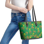 Australia Billy Buttons Leather Tote Bag Aussie Pycnosorus Kangaroo Seamless Style
