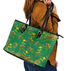 Australia Billy Buttons Leather Tote Bag Aussie Pycnosorus Kangaroo Seamless Style