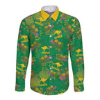Australia Billy Buttons Long Sleeve Button Shirt Aussie Pycnosorus Kangaroo Seamless Style