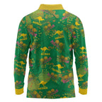 Australia Billy Buttons Long Sleeve Polo Shirt Aussie Pycnosorus Kangaroo Seamless Style