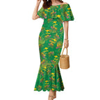 Australia Billy Buttons Mermaid Dress Aussie Pycnosorus Kangaroo Seamless Style