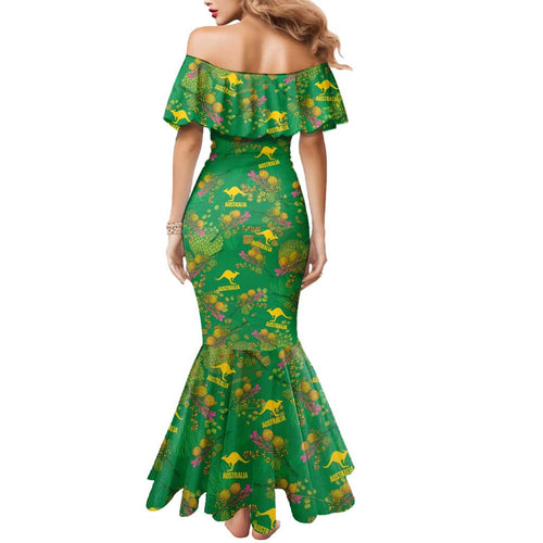Australia Billy Buttons Mermaid Dress Aussie Pycnosorus Kangaroo Seamless Style
