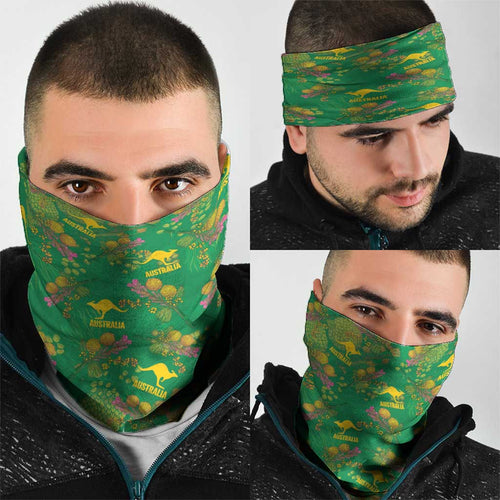 Australia Billy Buttons Neck Gaiter Aussie Pycnosorus Kangaroo Seamless Style
