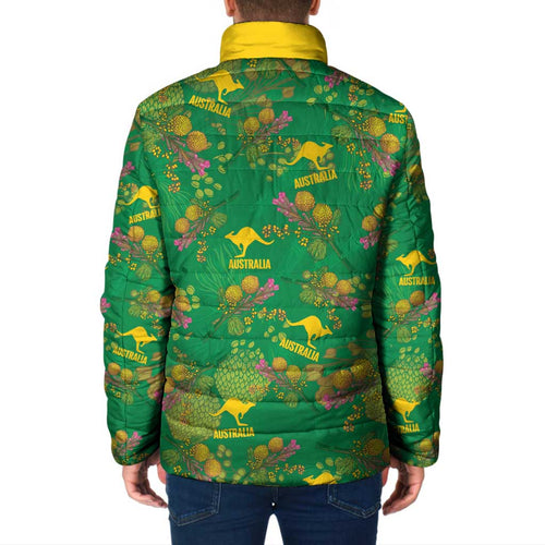 Australia Billy Buttons Padded Jacket Aussie Pycnosorus Kangaroo Seamless Style