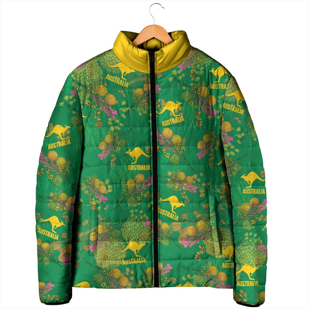 Australia Billy Buttons Padded Jacket Aussie Pycnosorus Kangaroo Seamless Style