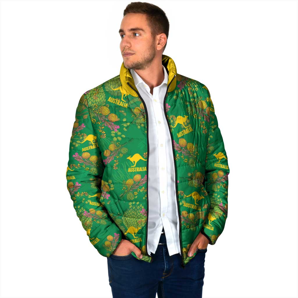 Australia Billy Buttons Padded Jacket Aussie Pycnosorus Kangaroo Seamless Style
