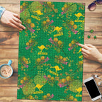 Australia Billy Buttons Puzzle Aussie Pycnosorus Kangaroo Seamless Style