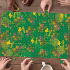 Australia Billy Buttons Puzzle Aussie Pycnosorus Kangaroo Seamless Style