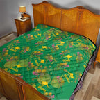 Australia Billy Buttons Quilt Aussie Pycnosorus Kangaroo Seamless Style