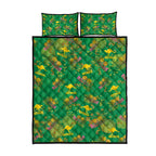 Australia Billy Buttons Quilt Bed Set Aussie Pycnosorus Kangaroo Seamless Style