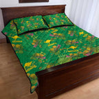 Australia Billy Buttons Quilt Bed Set Aussie Pycnosorus Kangaroo Seamless Style