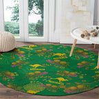 Australia Billy Buttons Round Carpet Aussie Pycnosorus Kangaroo Seamless Style