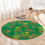 Australia Billy Buttons Round Carpet Aussie Pycnosorus Kangaroo Seamless Style