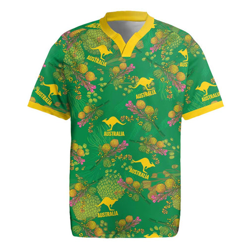 Australia Billy Buttons Rugby Jersey Aussie Pycnosorus Kangaroo Seamless Style