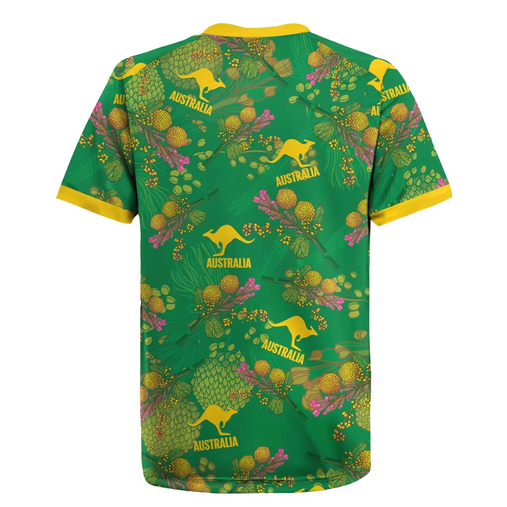 Australia Billy Buttons Rugby Jersey Aussie Pycnosorus Kangaroo Seamless Style