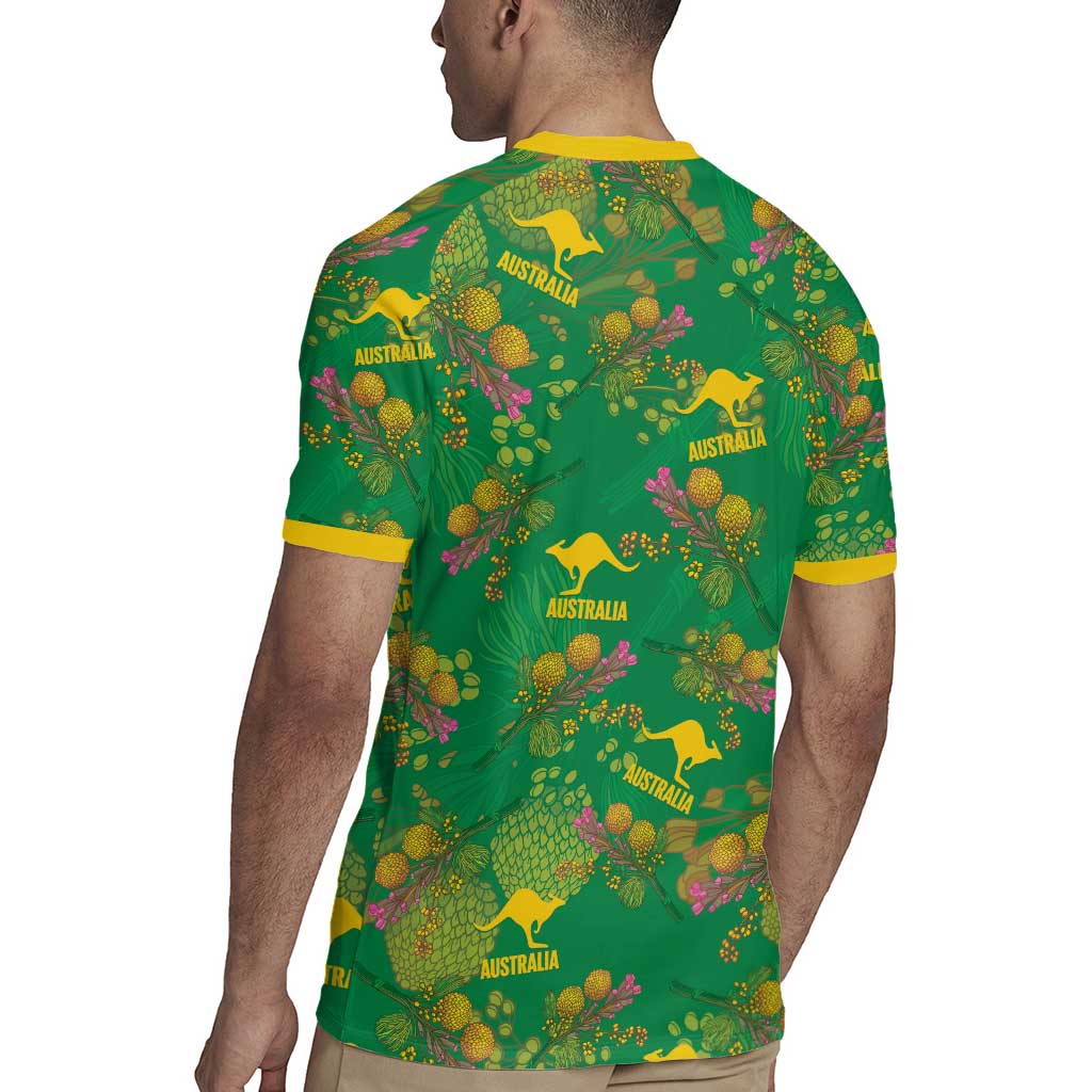 Australia Billy Buttons Rugby Jersey Aussie Pycnosorus Kangaroo Seamless Style