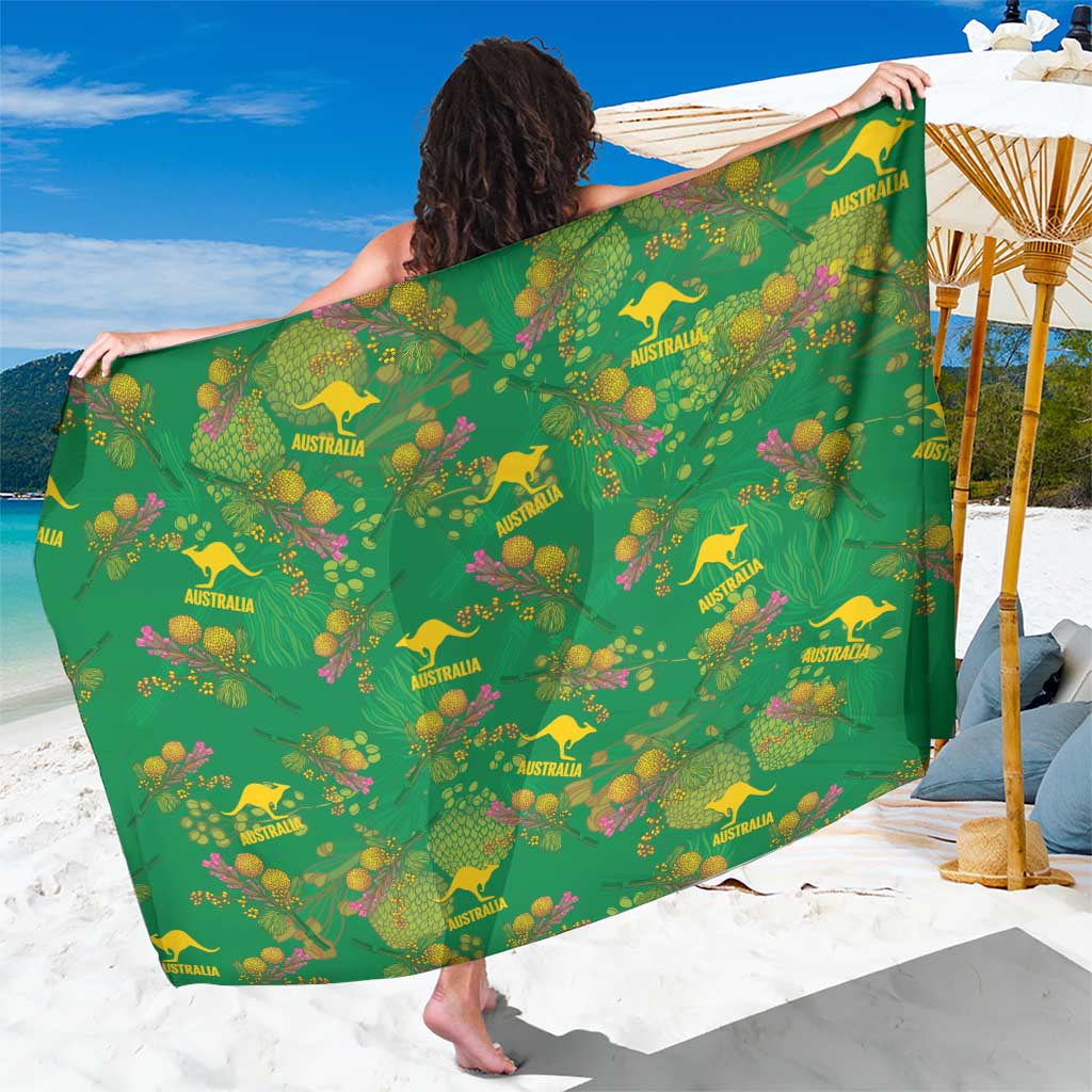 Australia Billy Buttons Sarong Aussie Pycnosorus Kangaroo Seamless Style