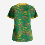 Australia Billy Buttons Scrub Top Aussie Pycnosorus Kangaroo Seamless Style