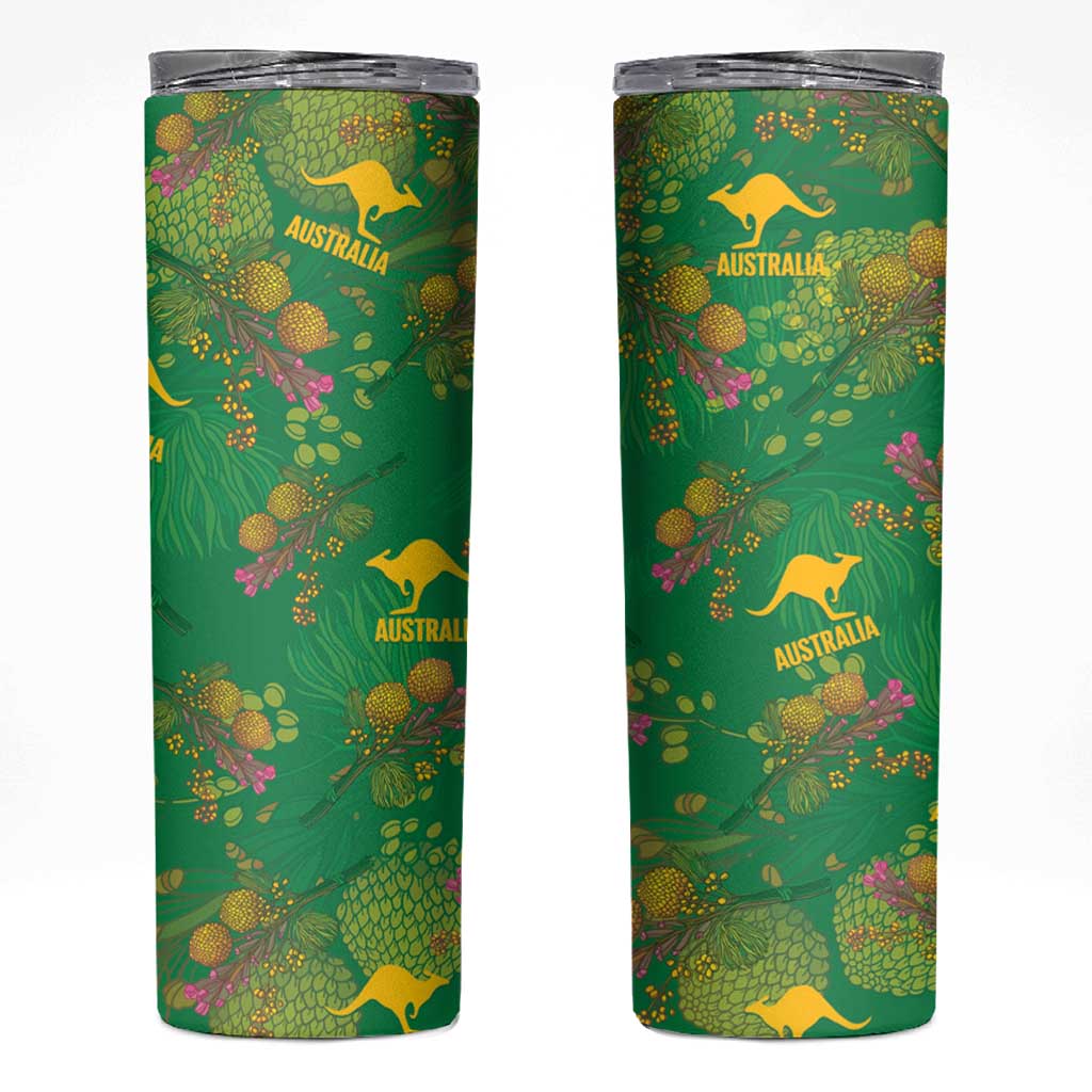 Australia Billy Buttons Skinny Tumbler Aussie Pycnosorus Kangaroo Seamless Style