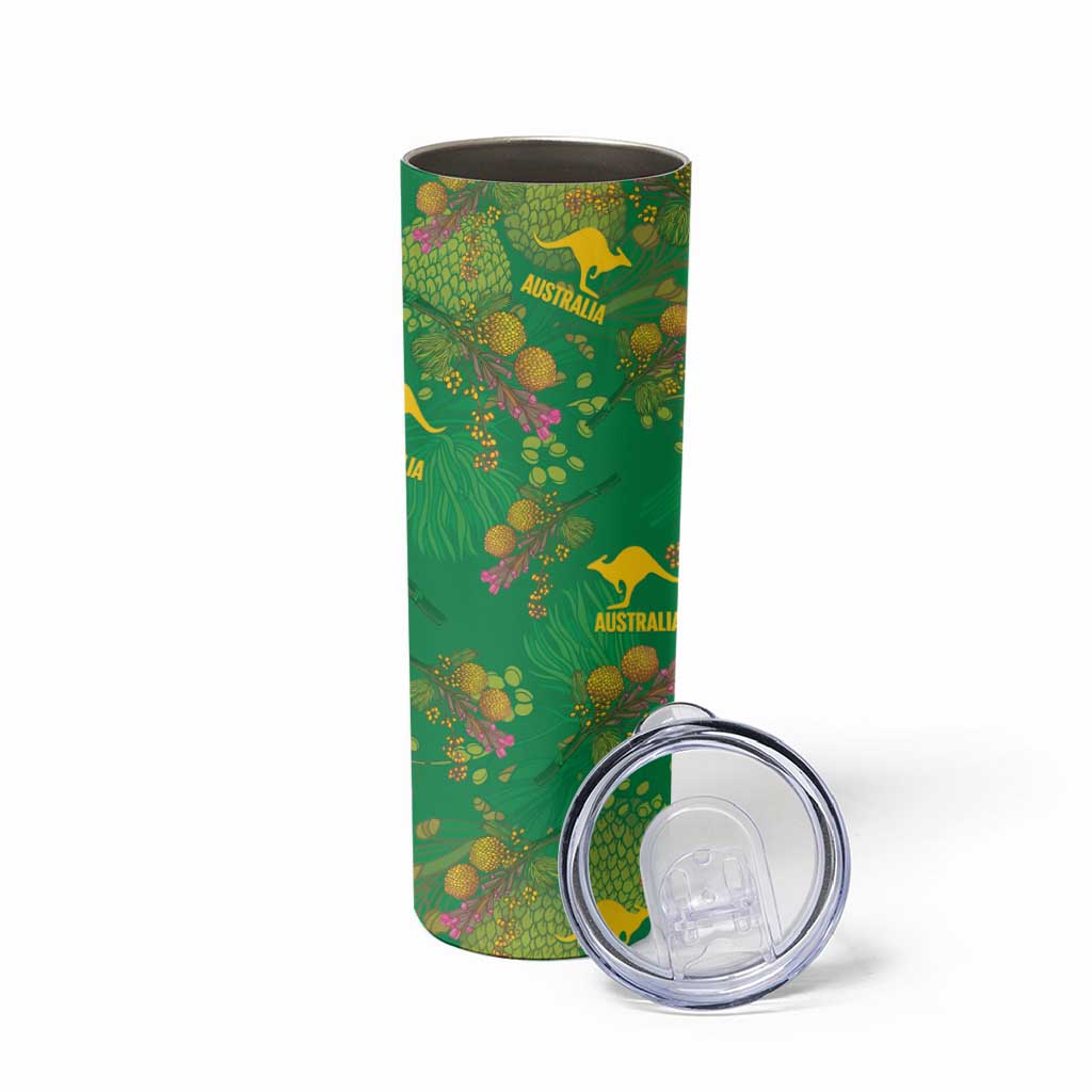 Australia Billy Buttons Skinny Tumbler Aussie Pycnosorus Kangaroo Seamless Style