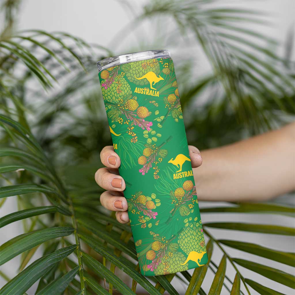 Australia Billy Buttons Skinny Tumbler Aussie Pycnosorus Kangaroo Seamless Style