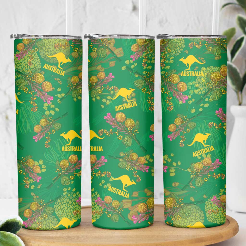 Australia Billy Buttons Skinny Tumbler Aussie Pycnosorus Kangaroo Seamless Style
