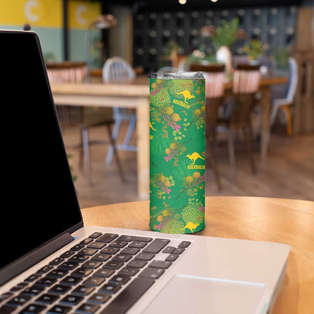 Australia Billy Buttons Skinny Tumbler Aussie Pycnosorus Kangaroo Seamless Style
