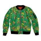 Australia Billy Buttons Sleeve Zip Bomber Jacket Aussie Pycnosorus Kangaroo Seamless Style