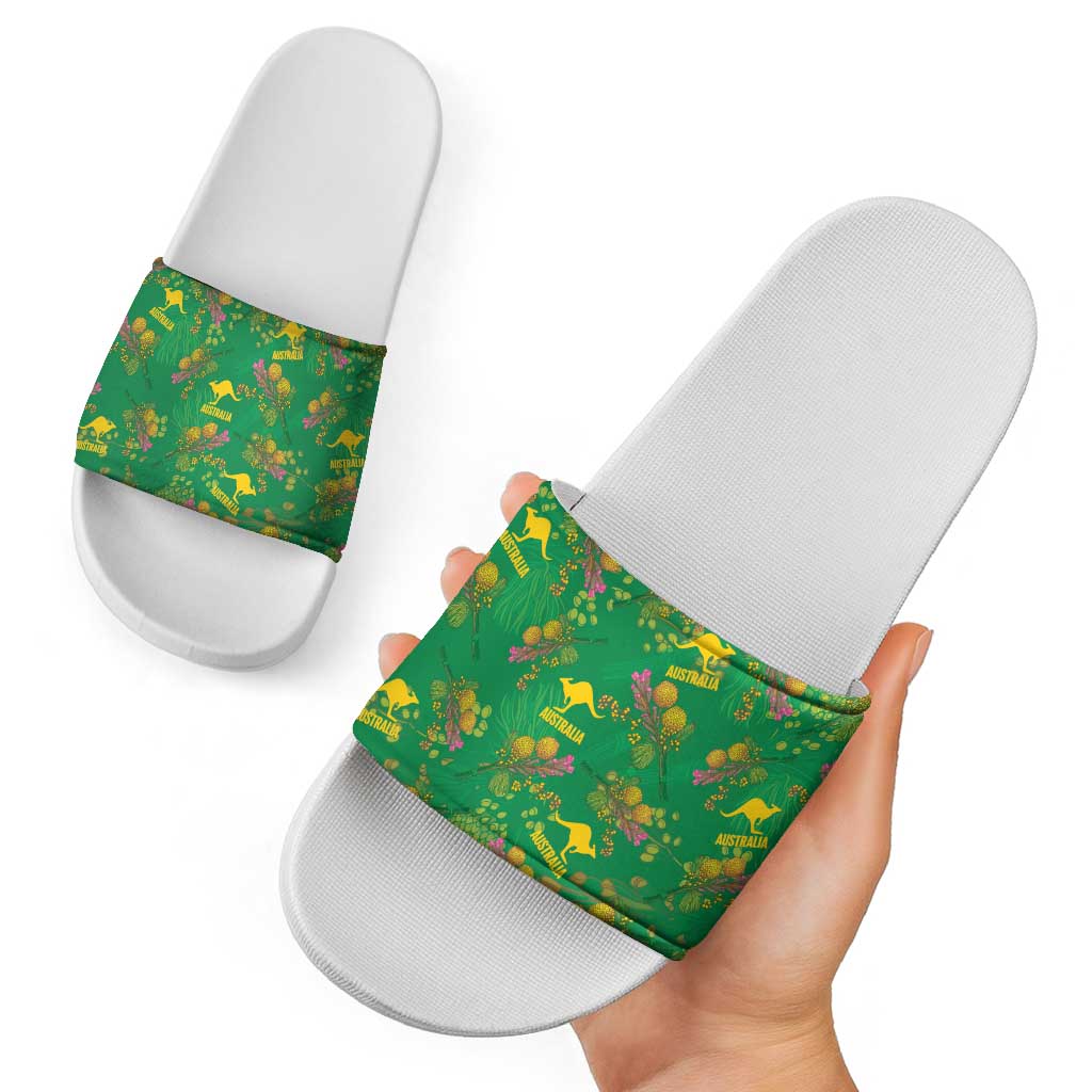 Australia Billy Buttons Slide Sandals Aussie Pycnosorus Kangaroo Seamless Style