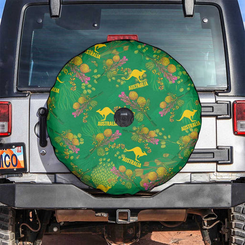 Australia Billy Buttons Spare Tire Cover Aussie Pycnosorus Kangaroo Seamless Style