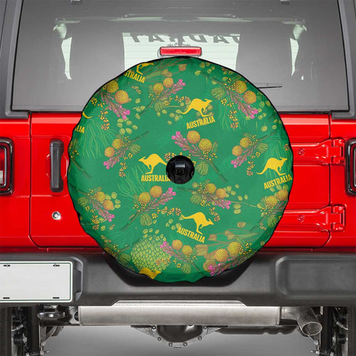 Australia Billy Buttons Spare Tire Cover Aussie Pycnosorus Kangaroo Seamless Style