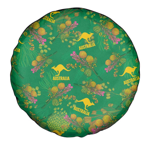 Australia Billy Buttons Spare Tire Cover Aussie Pycnosorus Kangaroo Seamless Style